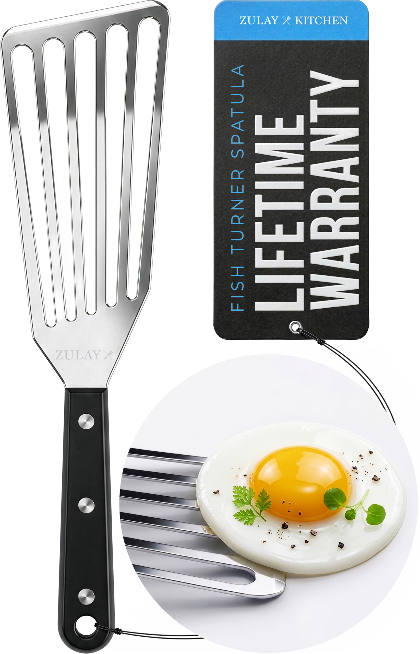 Amazon.com: Zulay Kitchen Stainless Steel Fish Turner Spatula